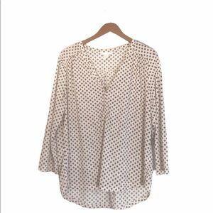 H&M V Neck Diamond Pattern Long Sleeve Blouse